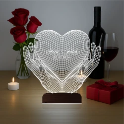 Kalp Sevgiliye Hediye Kişiye Özel 3D Lamba - Masa Gece Lambası Kalp Sevgiliye Hediye Kişiye Özel 3D Lamba - Masa Gece Lambası