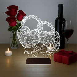 Kalp Sevgiliye Hediye Kişiye Özel 3D Lamba - Masa Gece Lambası Kalp Sevgiliye Hediye Kişiye Özel 3D Lamba - Masa Gece Lambası