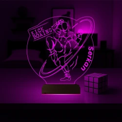 Kick Box Boksör Hediye Kişiye Özel 3D Lamba - Masa Gece Lambası Kick Box Boksör Hediye Kişiye Özel 3D Lamba - Masa Gece Lambası
