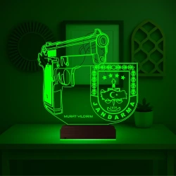 Jandarma Logolu Asker Hediye Kişiye Özel 3D Lamba - Masa Gece Lambası Jandarma Logolu Asker Hediye Kişiye Özel 3D Lamba - Masa Gece Lambası