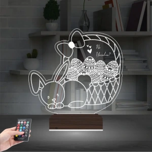 Paskalya Tavşan Yumurta Çocuk Odası Kişiye Özel 3D Lamba - Masa Gece Lambası Paskalya Tavşan Yumurta Çocuk Odası Kişiye Özel 3D Lamba - Masa Gece Lambası