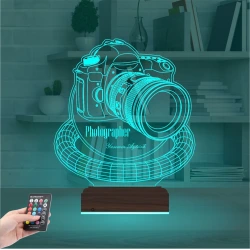Photographer Fotoğraf Makinesi Fotoğrafçı Kişiye Özel 3D Lamba - Masa Gece Lambası Photographer Fotoğraf Makinesi Fotoğrafçı Kişiye Özel 3D Lamba - Masa Gece Lambası