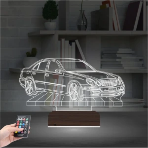 Mercedes Araba C Seri Kişiye Özel 3D Lamba - Masa Gece Lambası