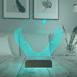 Doğum Doktoru Anne Bebek Kalp Tasarım Kişiye Özel 3D Lamba - Masa Gece Lambası Doğum Doktoru Anne Bebek Kalp Tasarım Kişiye Özel 3D Lamba - Masa Gece Lambası