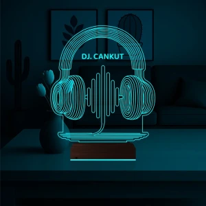 Dj Hediye Kulaklık Müzik Kişiye Özel 3D Lamba - Masa Gece Lambası Dj Hediye Kulaklık Müzik Kişiye Özel 3D Lamba - Masa Gece Lambası
