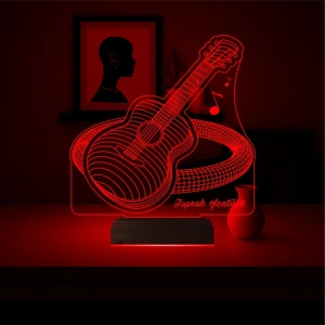 Klasik Gitar Enstrüman Gitarist Hediye Kişiye Özel 3D Lamba - Masa Gece Lambası Klasik Gitar Enstrüman Gitarist Hediye Kişiye Özel 3D Lamba - Masa Gece Lambası