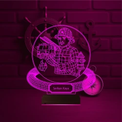 İtfaiye İtfaiyeci Hediye Kişiye Özel 3D Lamba - Masa Gece Lambası İtfaiye İtfaiyeci Hediye Kişiye Özel 3D Lamba - Masa Gece Lambası