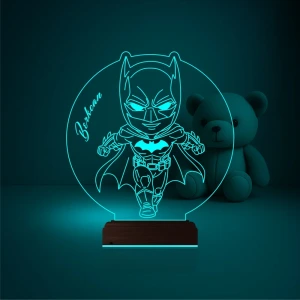 Çocuk Odası Batman Çizgi Film Kişiye Özel 3D Lamba - Masa Gece Lambası