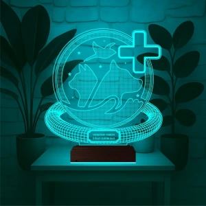 Veteriner Hekim Hediye Kişiye Özel 3D Lamba - Masa Gece Lambası Veteriner Hekim Hediye Kişiye Özel 3D Lamba - Masa Gece Lambası